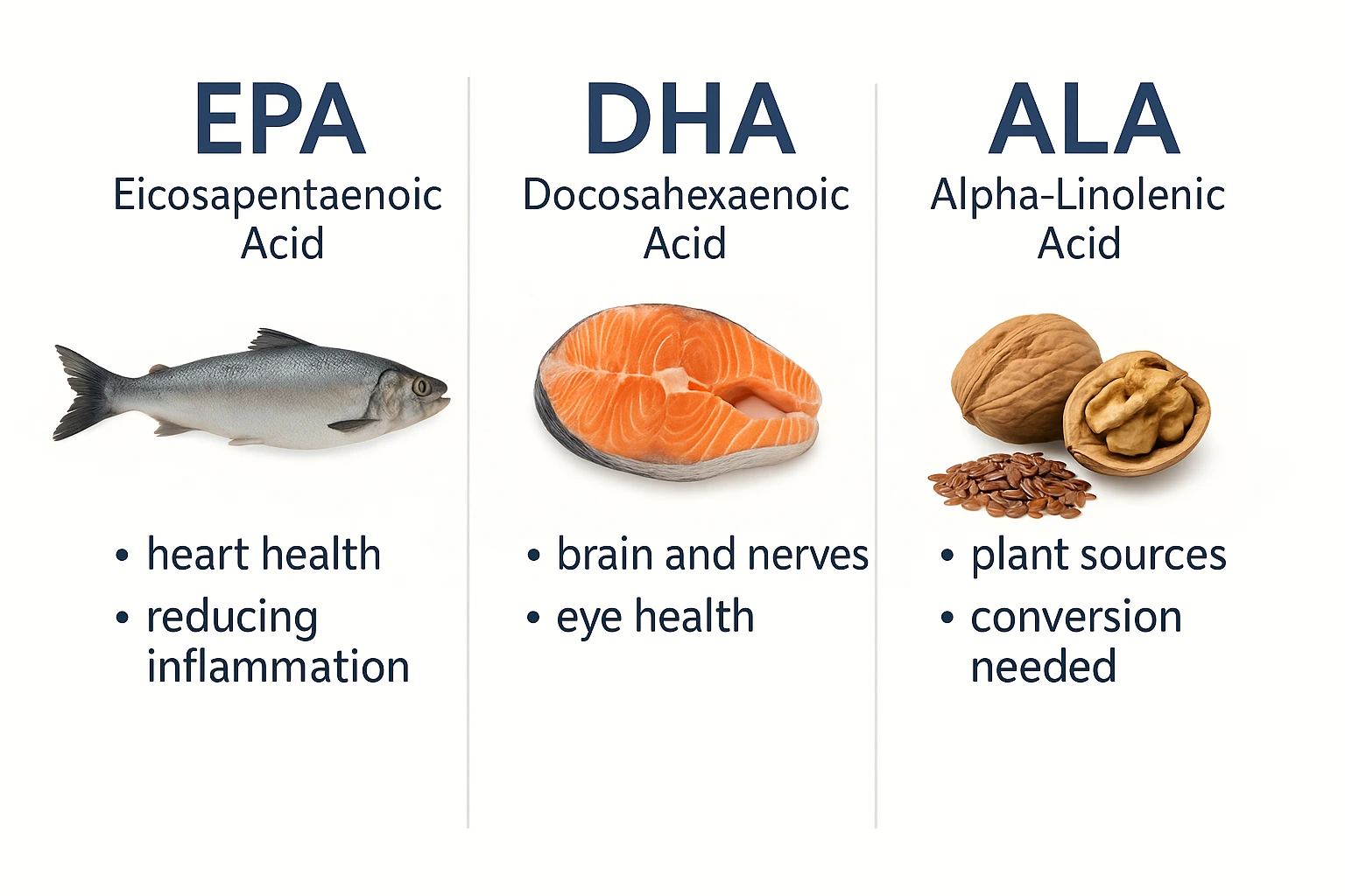Types of omega-3 fatty acids